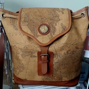 Pierre BALMAIN VINTAGE World Map Bag RARE FIND UNISEX
